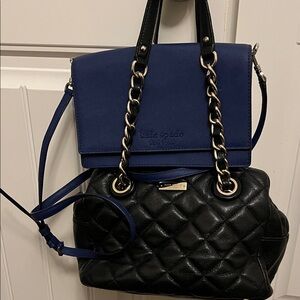 Kate Spade Quilted Black and Navy handbags